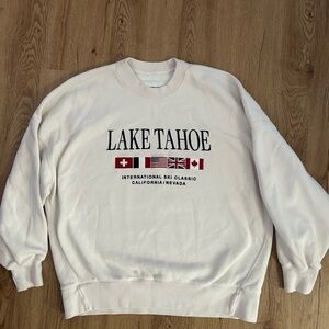 Abercrombie & Fitch White Crewneck Sweater